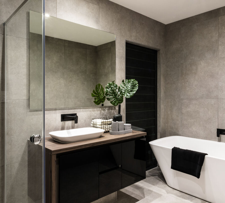 Large format wave tile wall